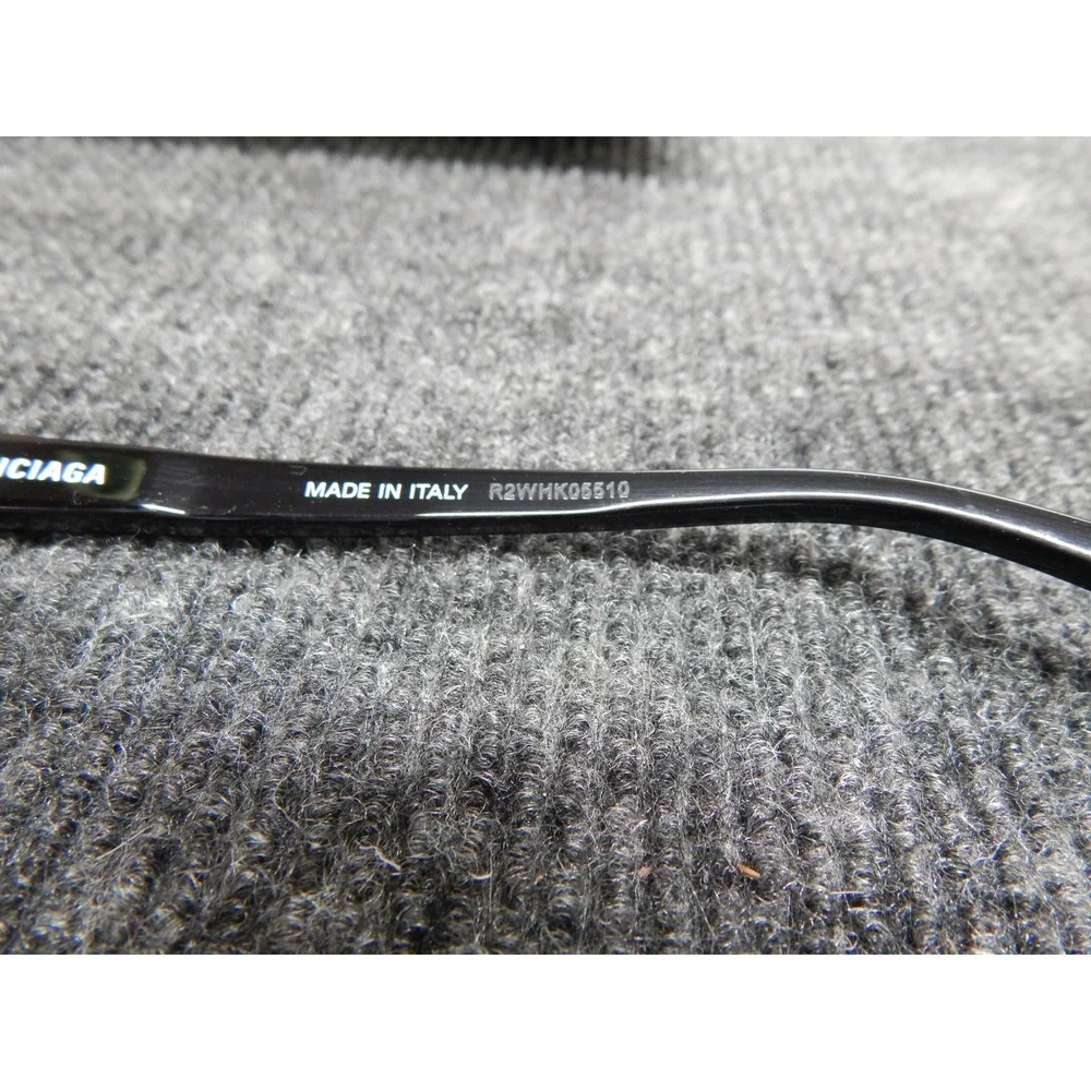 Balenciaga BB0003S 007 Shield Sunglasses Orange Mirrored Lens Italy Black Frame
